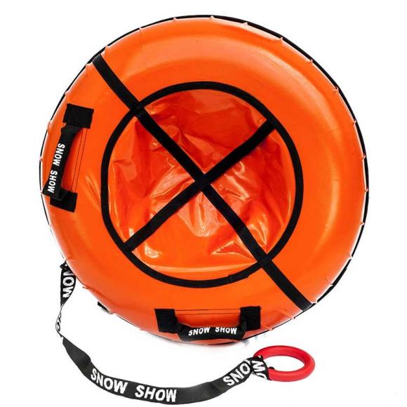 Тюбинг с пластиковым дном 110 см оранжевый