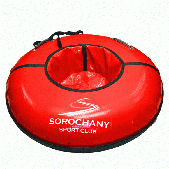 Тюбинг с пластиковым дном 85 см красный