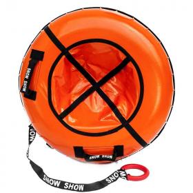 Тюбинг с пластиковым дном 85 см оранжевый